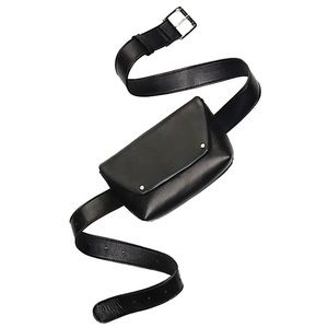 Free People Black Leather Cecile Bum Bag, Adjustable Belt Bag